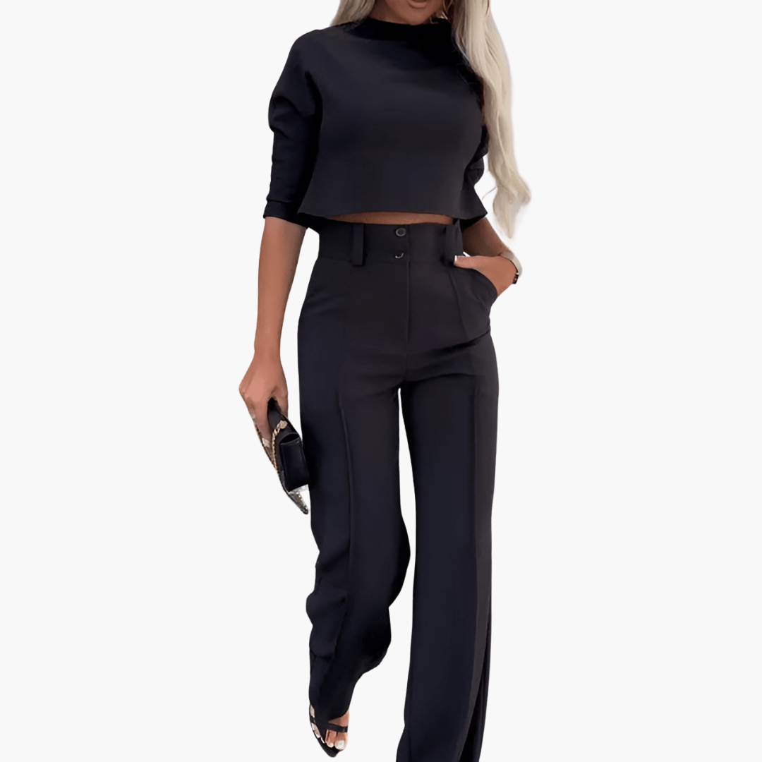 Eveliina | Naisten tyylikäs crop top -setti