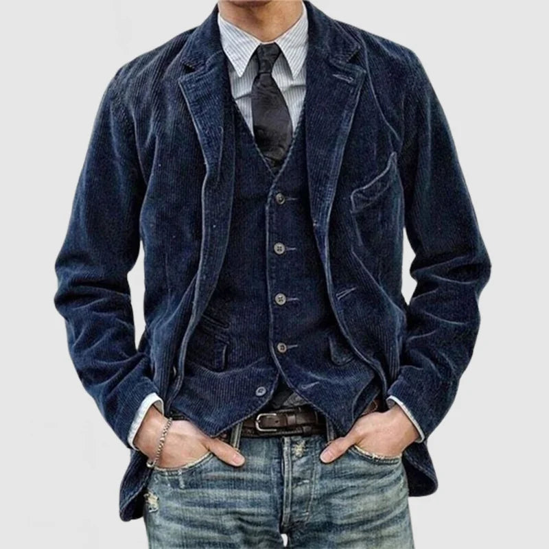 Saarni | Miesten vintage-corduroytakki ja liivi