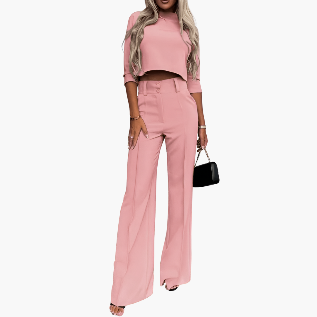 Eveliina | Naisten tyylikäs crop top -setti