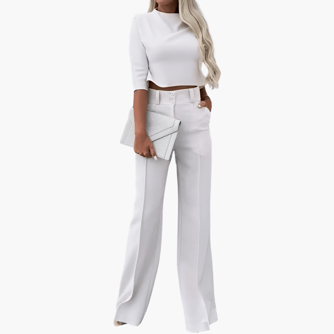Eveliina | Naisten tyylikäs crop top -setti