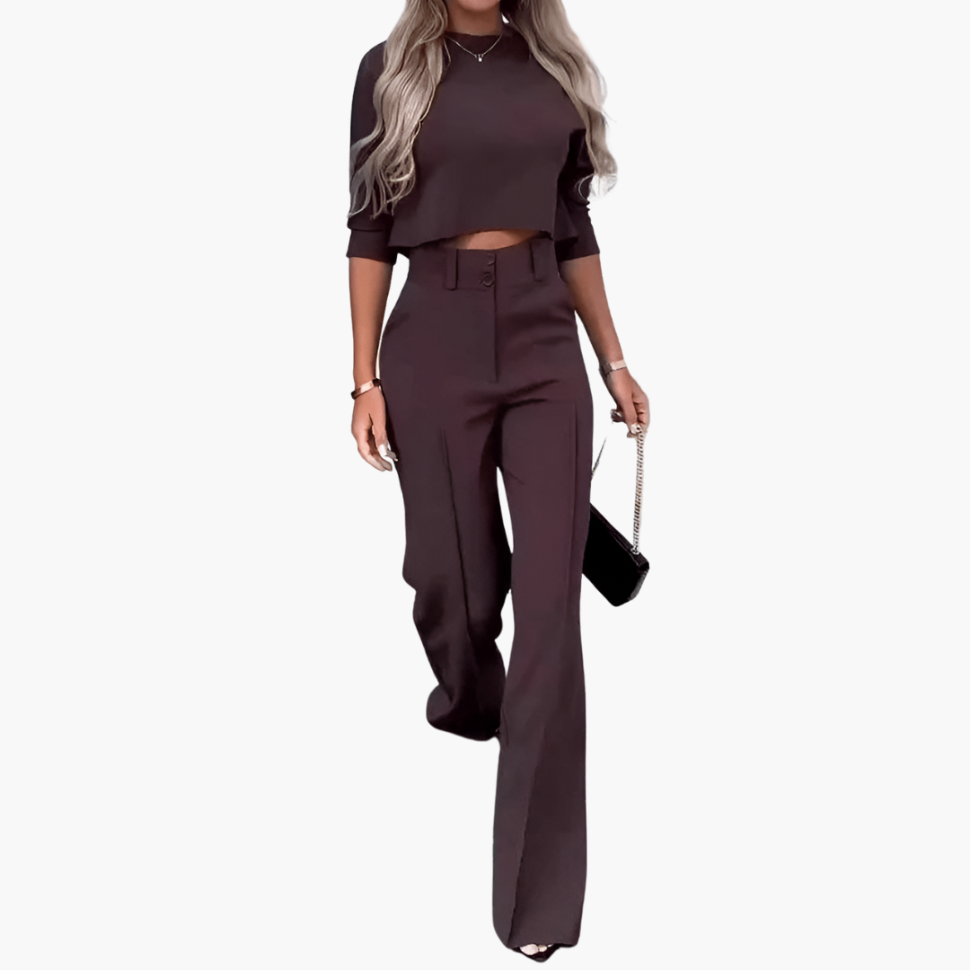 Eveliina | Naisten tyylikäs crop top -setti